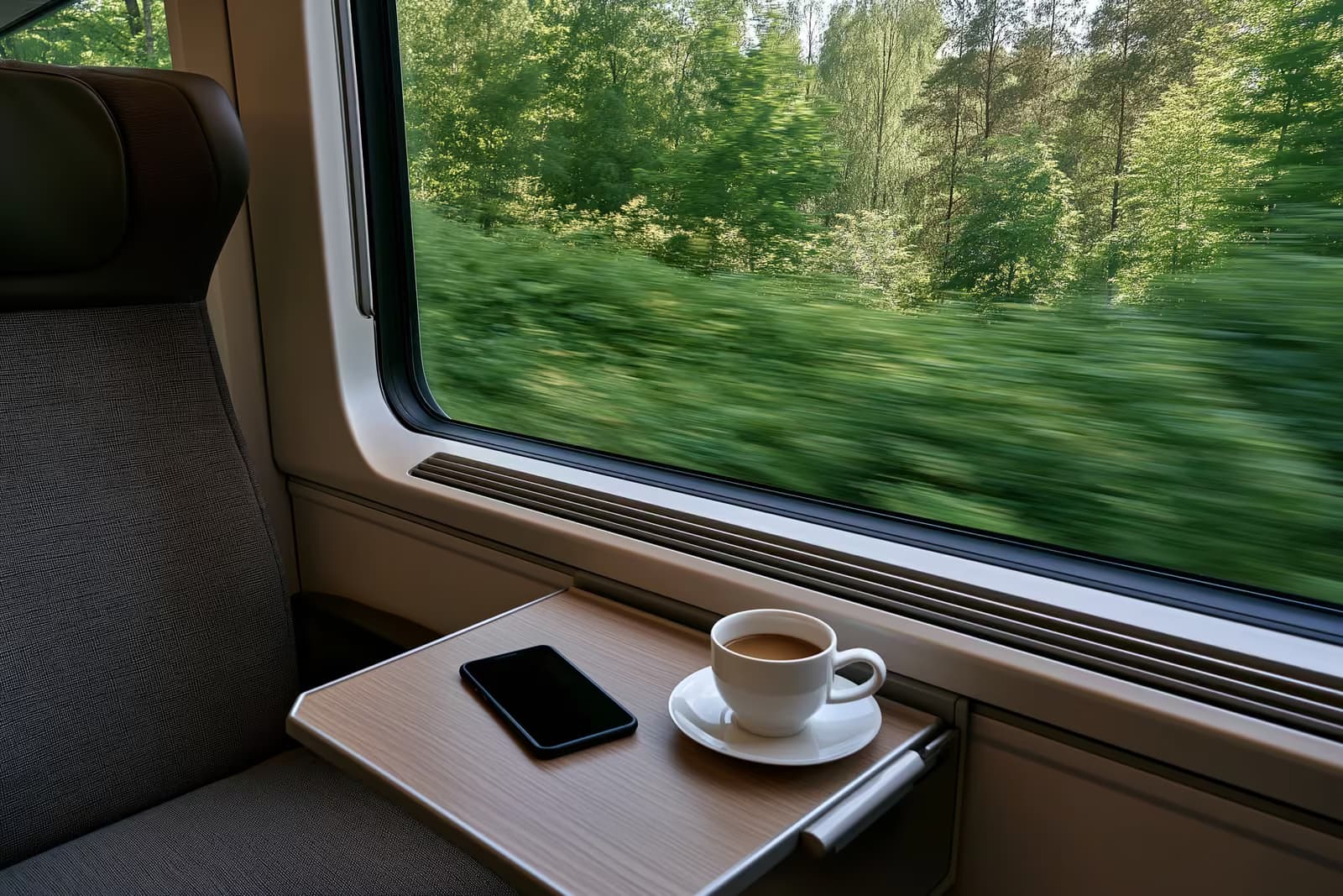 Ένα τρένο υψηλής ταχύτητας της Deutsche Bahn ICE περιμένει σε μια πλατφόρμα γερμανικού σταθμού το πρωί.