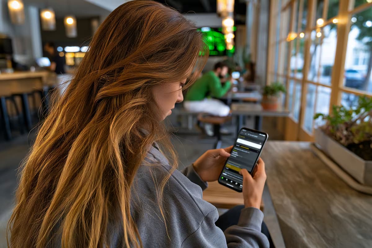 Ένα smartphone που εμφανίζει μια σελίδα αποτελεσμάτων αναζήτησης και ένα κατάστημα εφαρμογών δίπλα-δίπλα.
